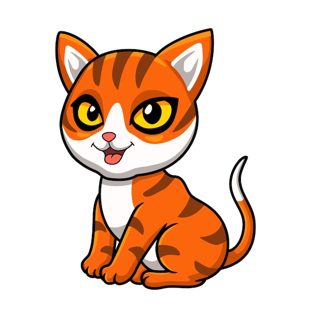 Cute orange tabby cat cartoon