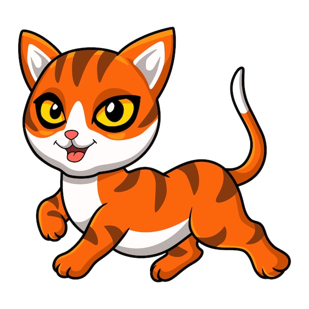 Cute orange tabby cat cartoon