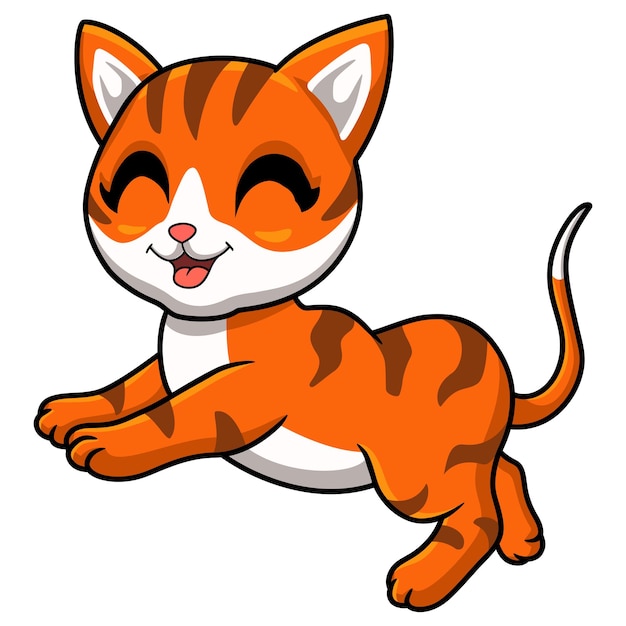 Cute orange tabby cat cartoon