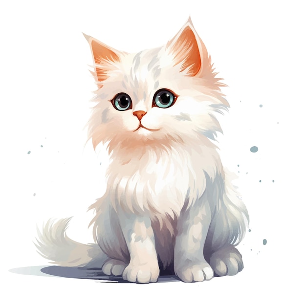 Cute orange and white cat illustration