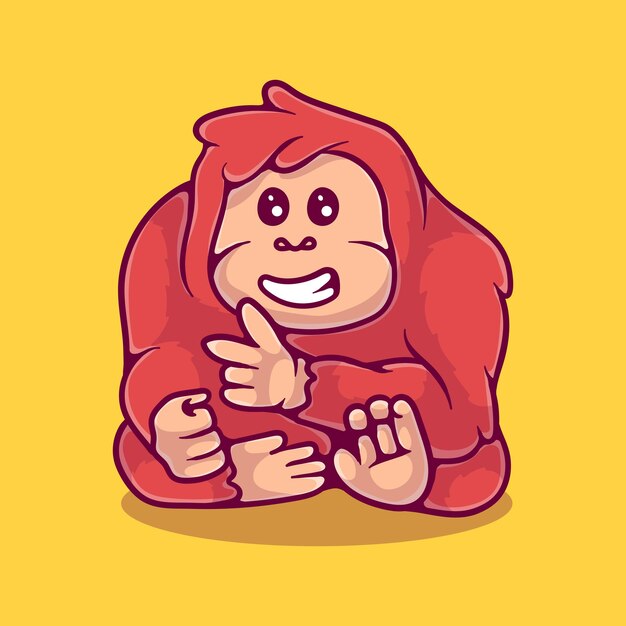 Cute orangutan illustration