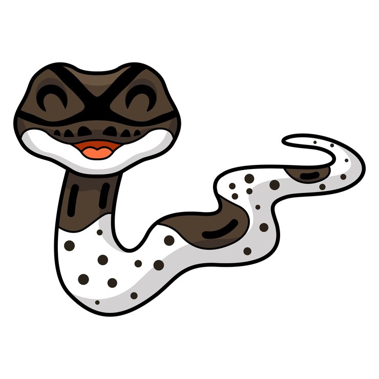 वेक्टर cute oreo pied ball python cartoon