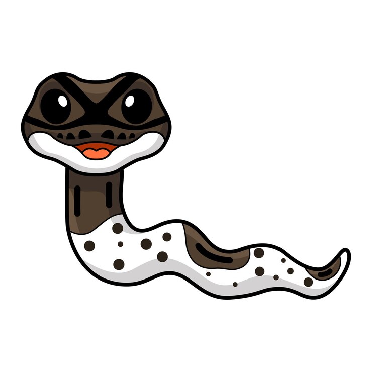 वेक्टर cute oreo pied ball python cartoon