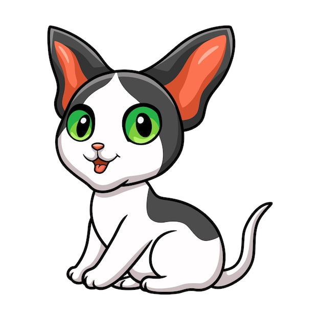 Cute oriental cat cartoon sitting