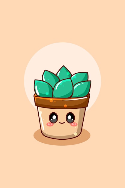 Cute ornamental plant cartoon