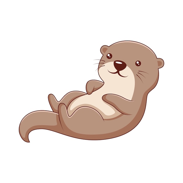 Vector cute otter character design illustration