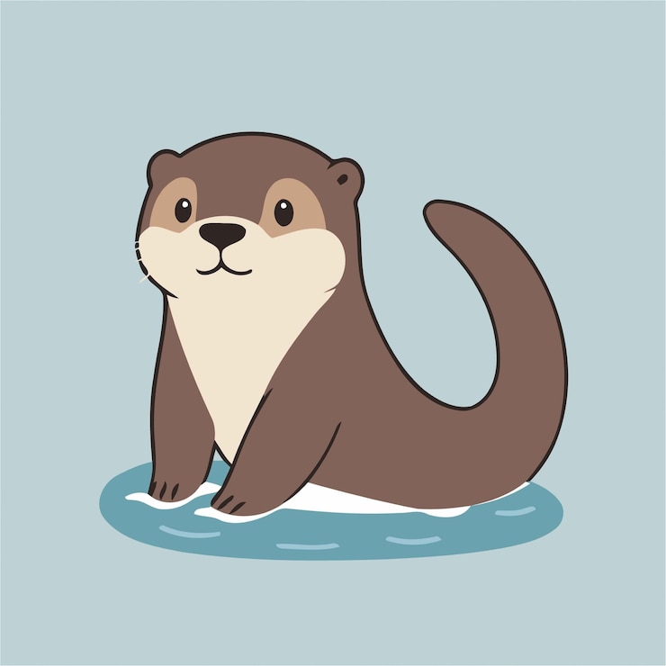 子供のための可愛いオッターのベクトルイラスト