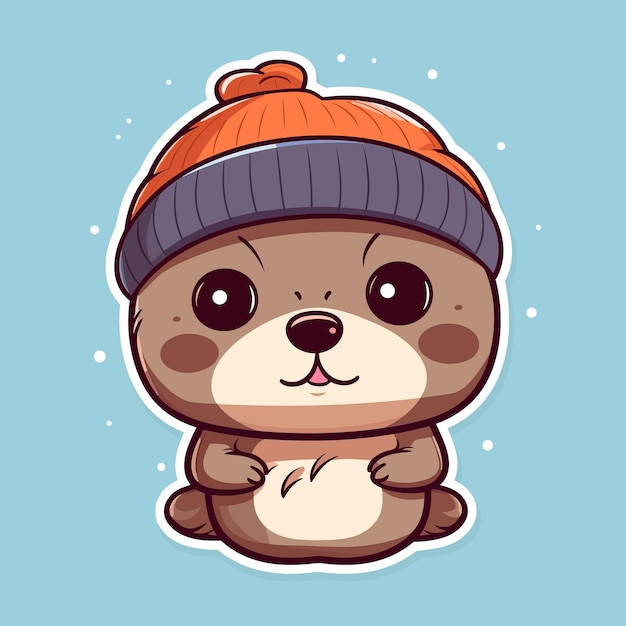 cute otter wild animal cartoon sticker super cute animal