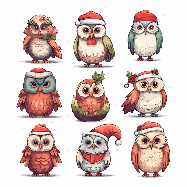 cute owl cartoon icon illustration Fantasy owl