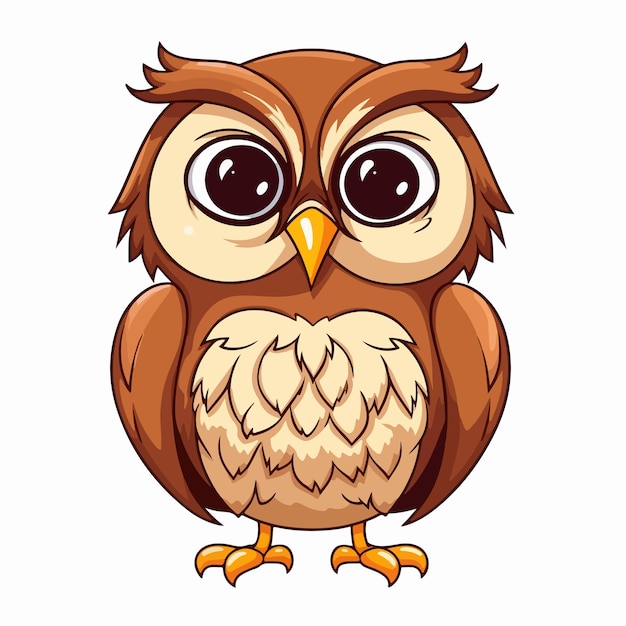 Vettore cute owl in cartoon style illustrazione