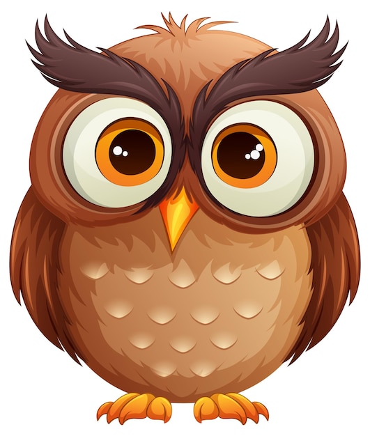 Vector cute owl in cartoon style