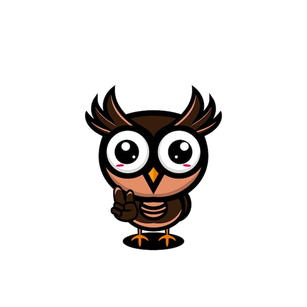 Cute owl character design vector illustration cartoon mascot