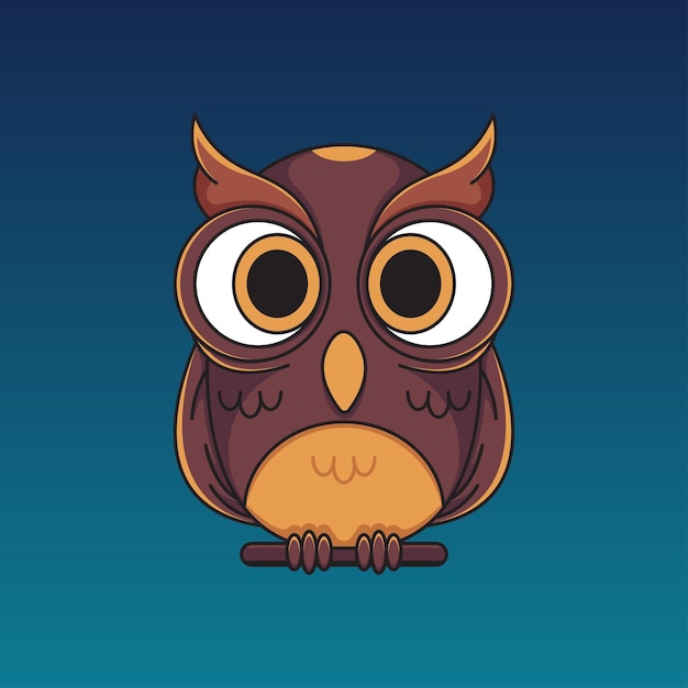 Cute owl character mascot illustration