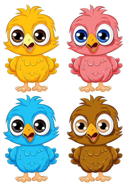 Vector cute owl chick cartoon isolated