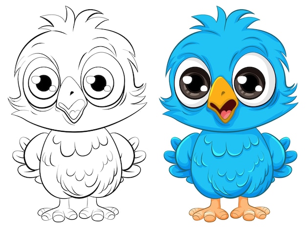 Cute owl chick cartoon isolated