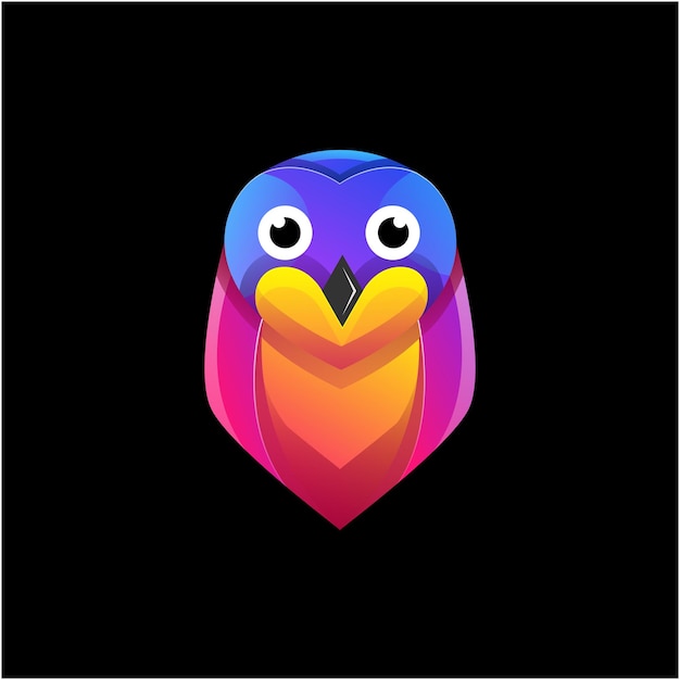 Cute owl colorful logo