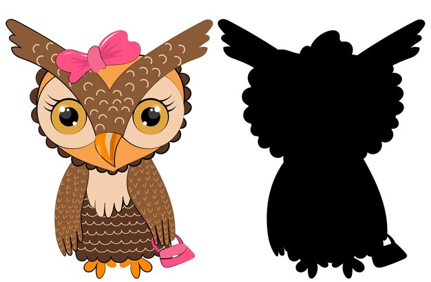 Cute owl flat design isolated vector