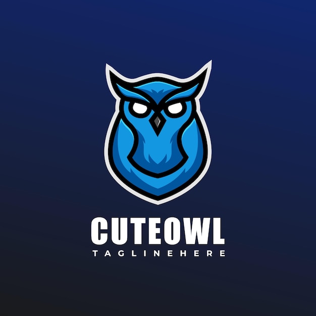 Cute owl illustration logo