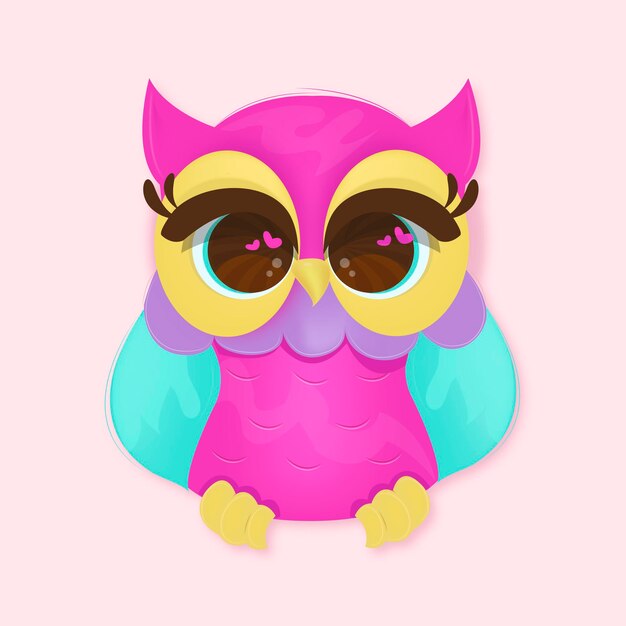 かわいいフクロウのイラスト