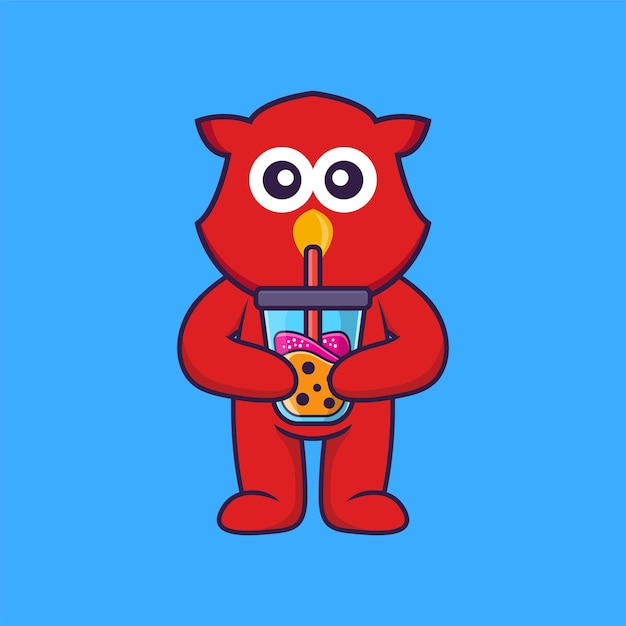 Cute owl mascot character. Animal cartoon concept isolated.