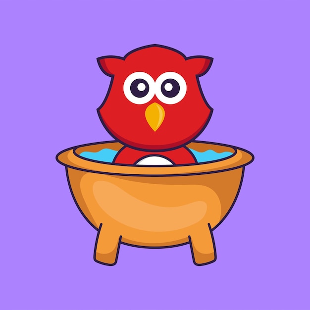 Cute owl mascot character. animal cartoon concept isolated