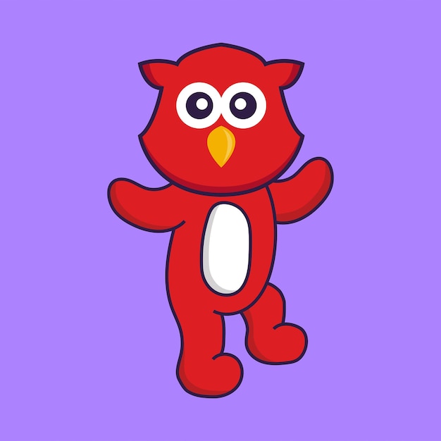 Cute owl mascot character. Animal cartoon concept isolated