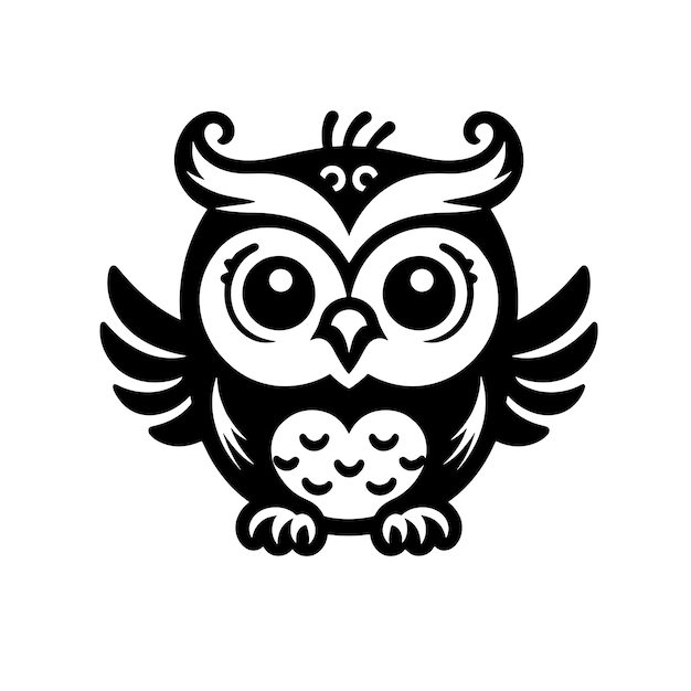 Vector cute owl owl zentangle owl outline graphic