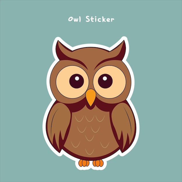 Vector cute owl sticker vector