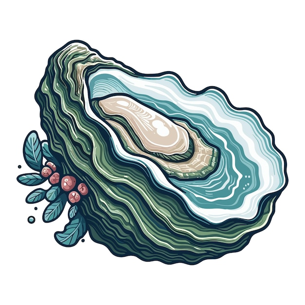 Cute Oyster Vector Cartoon illustration