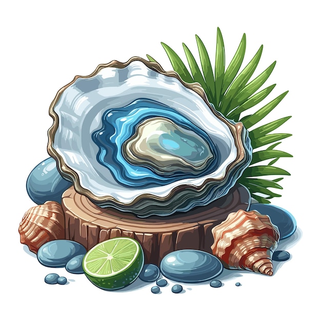 Cute Oyster Vector Cartoon illustration