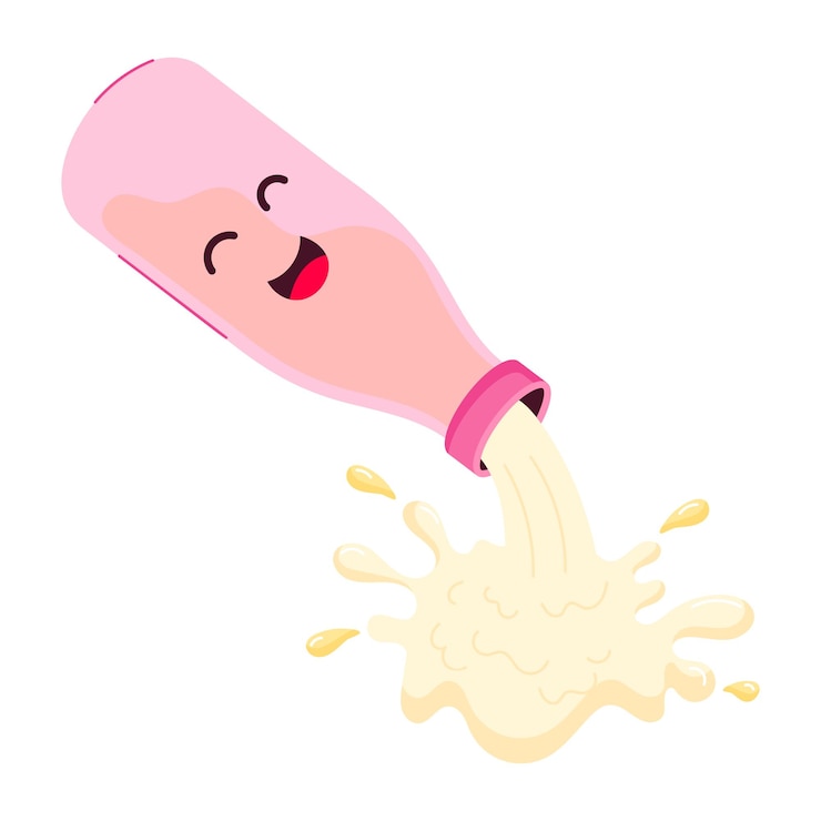Vector cute pack of 16 milk cartoon flat stickers