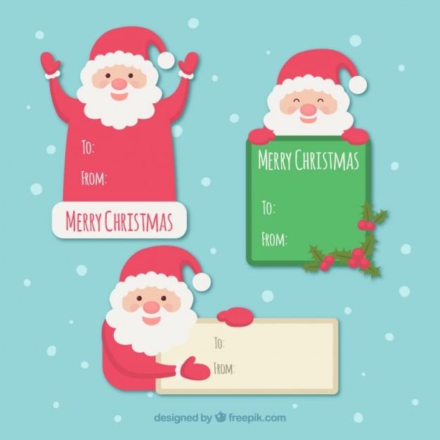 Cute pack of santa claus labels