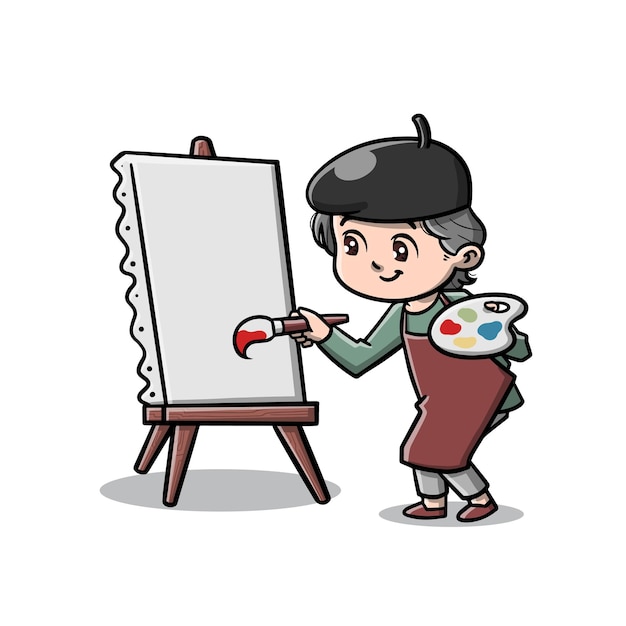 Cute Painter Cartoon