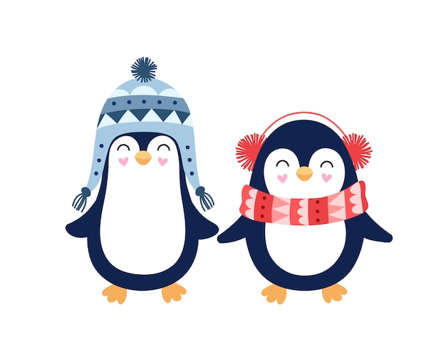 Cute pair of penguins for kids.