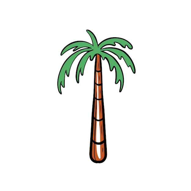 Cute Palm Tree Icon Flat Design Vector Illustration