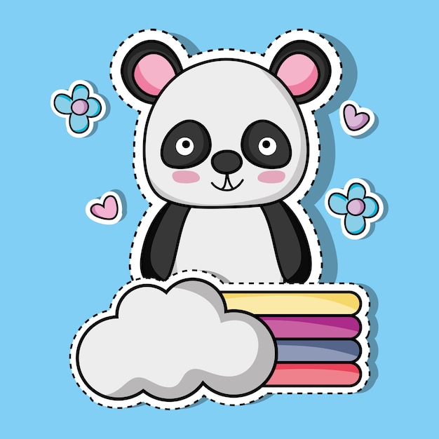 Cute panda animal patch sticker 