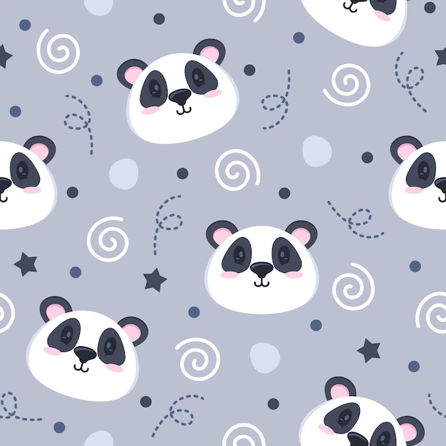 Cute panda art pattern illustrations