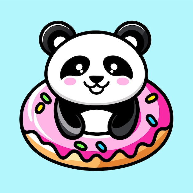 Cute panda bear hand drawn flat stylish mascot cartoon character drawing sticker icon concept