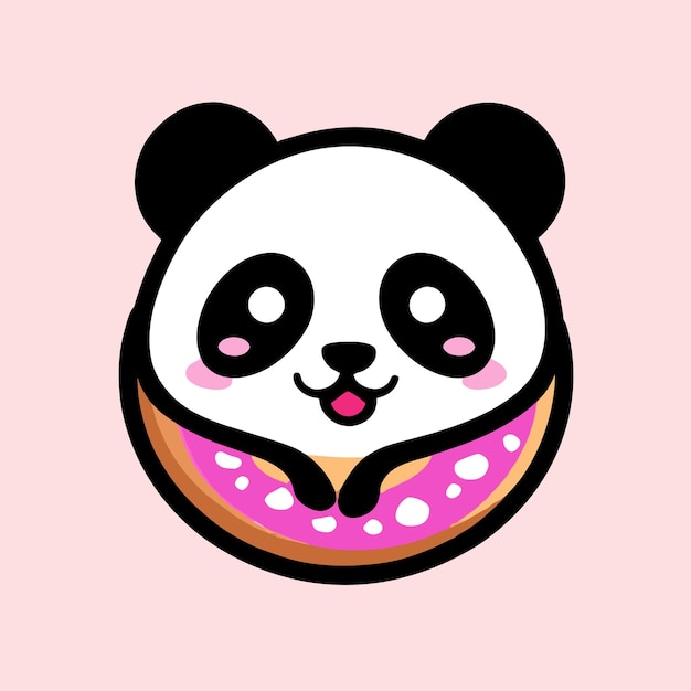 Cute panda bear hand drawn flat stylish mascot cartoon character drawing sticker icon concept