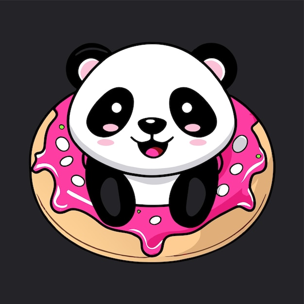 Cute panda bear hand drawn flat stylish mascot cartoon character drawing sticker icon concept