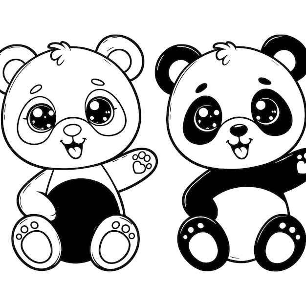 Cute panda bear vector illustration isolated on white background
