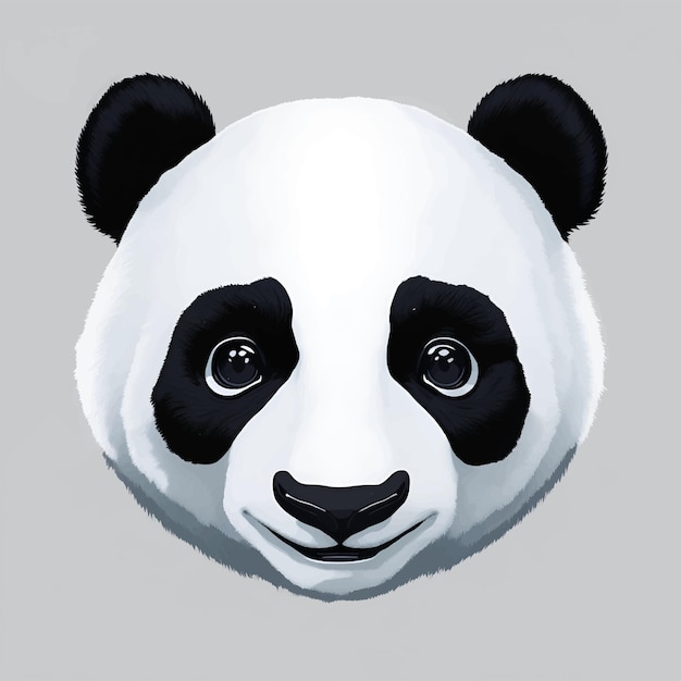 Cute Panda bear with big eyes in frontal view vector illustration