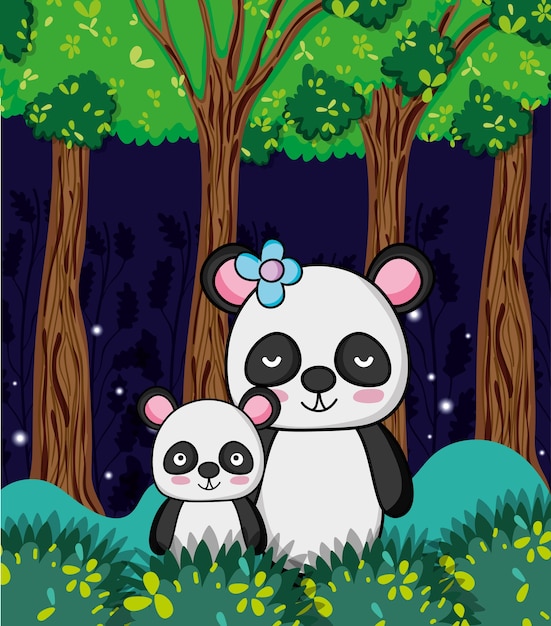 Cute panda bears