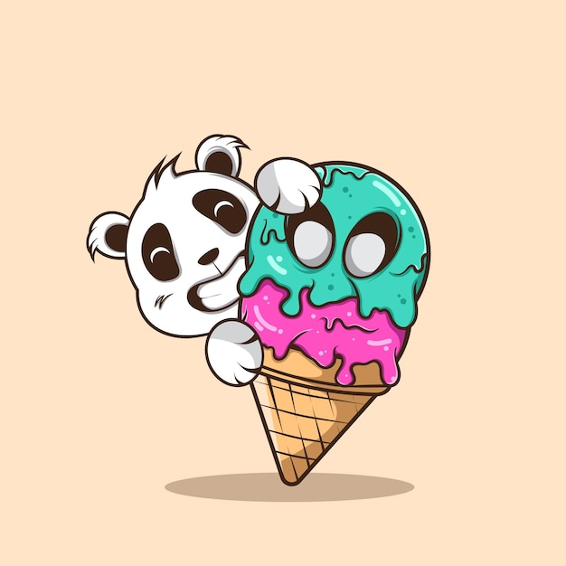 CUTE PANDA AND THE BIG ICE CREAM ZOMBIE