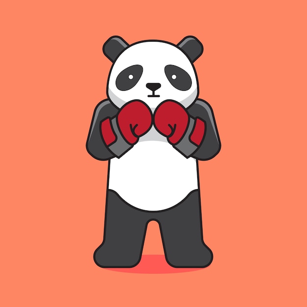 Cute panda boxing cartoon character