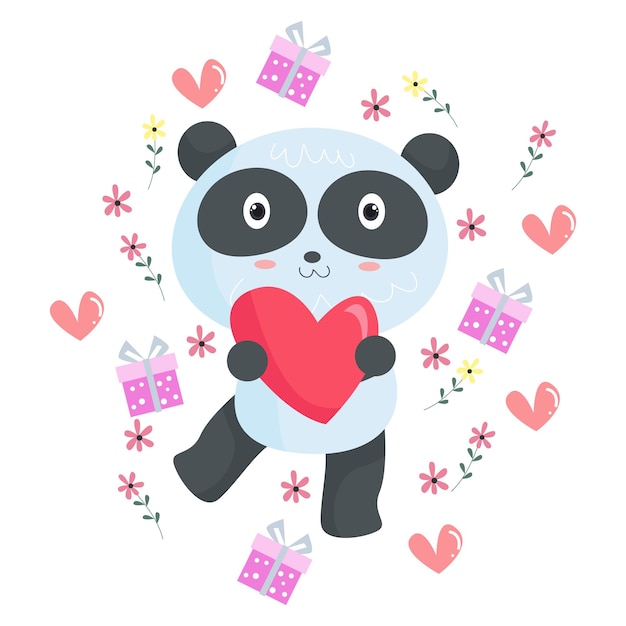 Cute Panda Cartoon Characters suitable for children's clothing designs