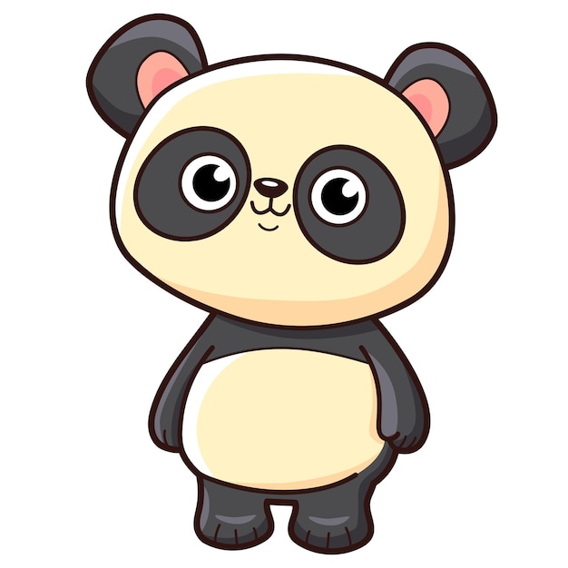Cute panda cartoon. panda clipart vector illustration