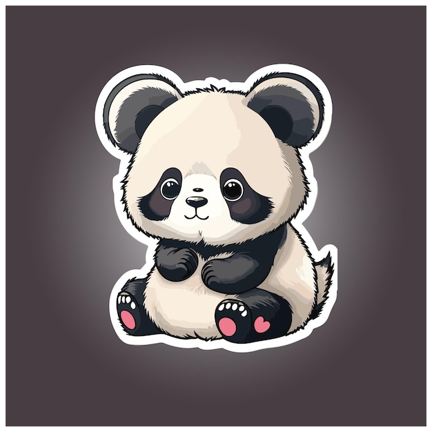 Cute panda cartoon vector illustration design template here