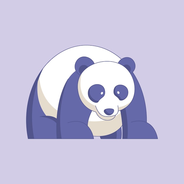 Cute panda cartoon vector illustration