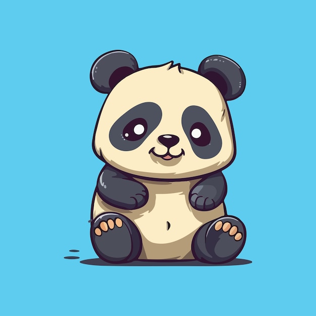 Simpatico cartone animato panda illustrazione vettoriale